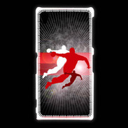Coque Sony Xpéria Z1 Illustration Handball en noir et rouge