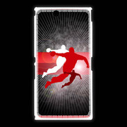Coque Sony Xpéria Z Ultra Illustration Handball en noir et rouge
