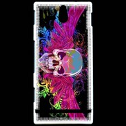 Coque Sony Xperia U Tête de mort design et colorée