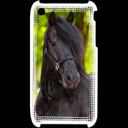 Coque iPhone 3G / 3GS Portrait de cheval noir 10