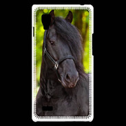 Coque LG Optimus L9 Portrait de cheval noir 10
