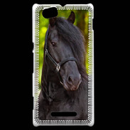 Coque Sony Xperia M Portrait de cheval noir 10