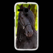 Coque Motorola G Portrait de cheval noir 10