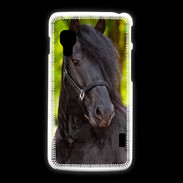 Coque LG L5 2 Portrait de cheval noir 10