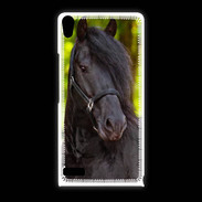 Coque Huawei Ascend P6 Portrait de cheval noir 10
