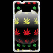 Coque Samsung Galaxy S2 Effet cannabis sur fond noir