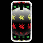 Coque Samsung Galaxy S4 Effet cannabis sur fond noir