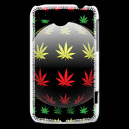 Coque HTC Wildfire G8 Effet cannabis sur fond noir