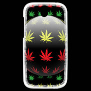 Coque HTC One SV Effet cannabis sur fond noir