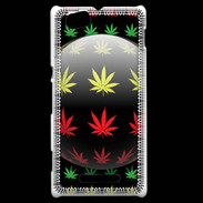 Coque Sony Xperia M Effet cannabis sur fond noir