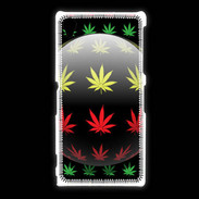 Coque Sony Xpéria Z1 Effet cannabis sur fond noir