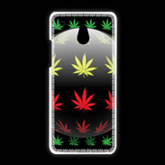 Coque HTC One Mini Effet cannabis sur fond noir