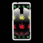 Coque HTC One Max Effet cannabis sur fond noir