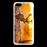 Coque iPhone 5C Cerf au levé du soleil