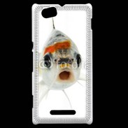 Coque Sony Xperia M Poisson Silver Koi de face