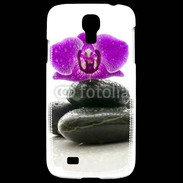 Coque Samsung Galaxy S4 Orchidée violette sur galet noir