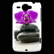 Coque HTC Wildfire G8 Orchidée violette sur galet noir