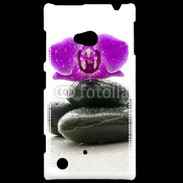 Coque Nokia Lumia 720 Orchidée violette sur galet noir