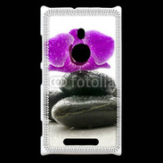 Coque Nokia Lumia 925 Orchidée violette sur galet noir