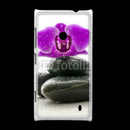 Coque Nokia Lumia 520 Orchidée violette sur galet noir