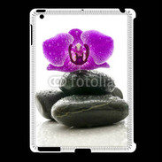 Coque iPad 2/3 Orchidée violette sur galet noir