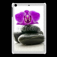 Coque iPadMini Orchidée violette sur galet noir