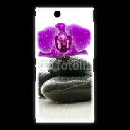 Coque Sony Xpéria Z Ultra Orchidée violette sur galet noir