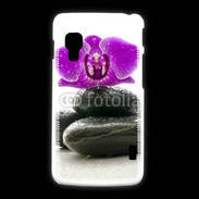 Coque LG L5 2 Orchidée violette sur galet noir