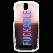 Coque HTC One SV Fuckable bleu ZG
