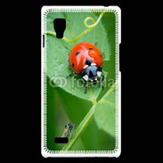 Coque LG Optimus L9 Coccinelle sur une feuille