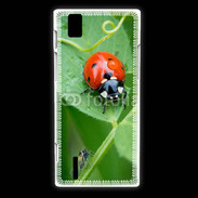 Coque Huawei Ascend P2 Coccinelle sur une feuille