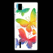 Coque Huawei Ascend P2 Illustration de papillons en couleur