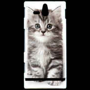 Coque Sony Xperia U Chaton gris 