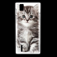 Coque Huawei Ascend P2 Chaton gris 