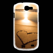 Coque Samsung Galaxy Express Coeur sur la plage avec couché de soleil
