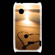 Coque Sony Xperia Typo Coeur sur la plage avec couché de soleil