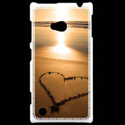 Coque Nokia Lumia 720 Coeur sur la plage avec couché de soleil