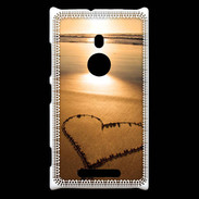 Coque Nokia Lumia 925 Coeur sur la plage avec couché de soleil