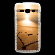 Coque Samsung Galaxy Ace3 Coeur sur la plage avec couché de soleil