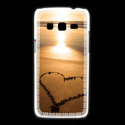 Coque Samsung Galaxy Express2 Coeur sur la plage avec couché de soleil