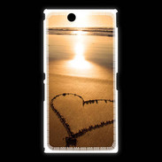 Coque Sony Xpéria Z Ultra Coeur sur la plage avec couché de soleil