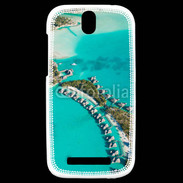 Coque HTC One SV Vue aérienne Bungalow à Tahiti