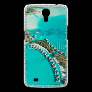 Coque Samsung Galaxy Mega Vue aérienne Bungalow à Tahiti