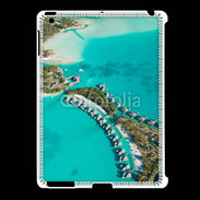 Coque iPad 2/3 Vue aérienne Bungalow à Tahiti
