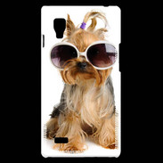 Coque LG Optimus L9 Chien Yorkie avec lunette de soleil