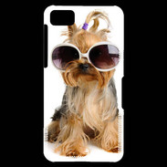 Coque Blackberry Z10 Chien Yorkie avec lunette de soleil