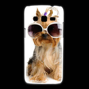 Coque Samsung Galaxy Express2 Chien Yorkie avec lunette de soleil