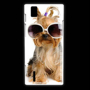 Coque Huawei Ascend P2 Chien Yorkie avec lunette de soleil