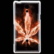 Coque Sony Xperia T Cannabis en feu