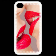 Coque iPhone 4 / iPhone 4S Bouche sexy Lesbienne et rouge à lèvres gloss